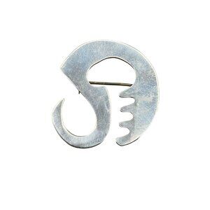 Vintage Taxco Mexico Pin Brooch Abstract Sterling Silver 925 Scribble Design